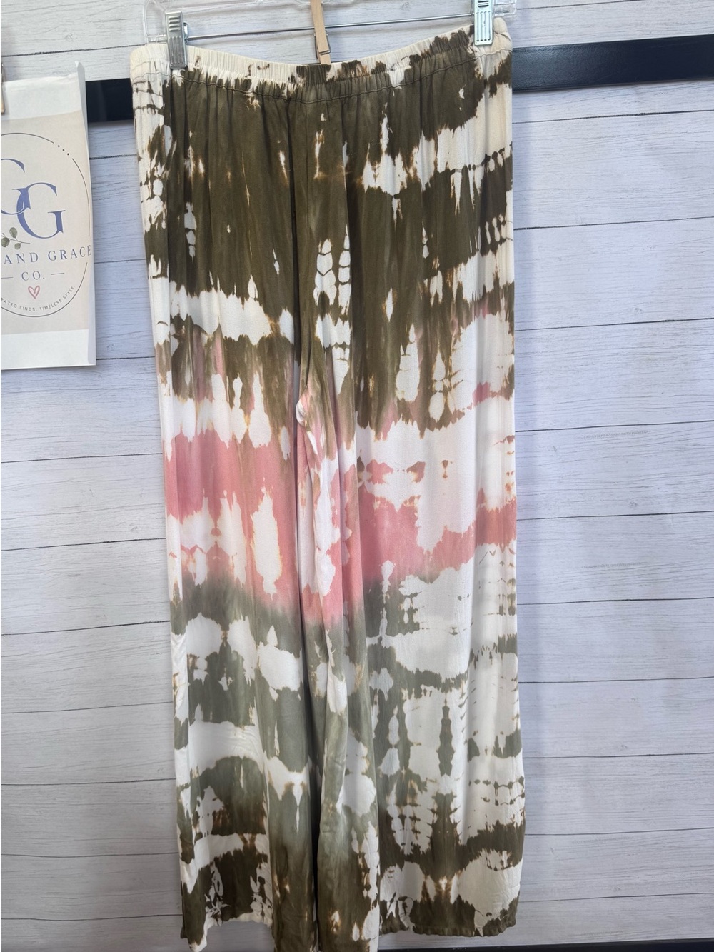 Young Fabulous & Broke Tie Dye Wide Leg Pants Small/ Medium Boho Rayon Palazzo - Picture 3 of 9